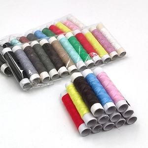 Polyester sewing thread set with colorful spools for home tailoring and DIY craft projects