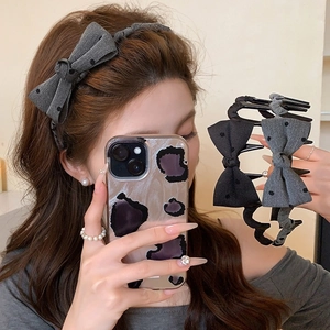 Korean Style Polka Dot Bow Headband For Women Fashion Fabric Hair Band Sweet Chic Daily Hair Accessories Headpiece