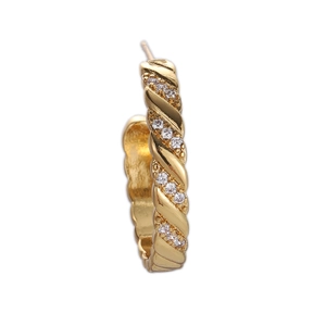 18K gold plated C-shaped twist earrings featuring sparkling micro cubic zirconia accents