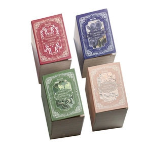 Vintage floral butterfly decorative paper book set in four colors with gold foil accents