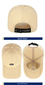Detail view of quick-dry baseball cap showing back buckle and internal stitching