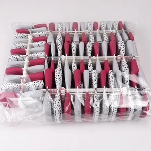 Faux ongles ballerine mats bordeaux, gris et motif léopard en grand pack