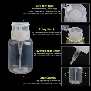 Flacon pompe 200ml pour dissolvant avec système de verrouillage et mécanisme à ressort