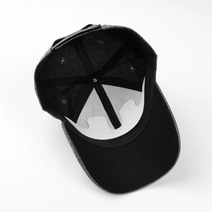 Inside view of a stylish gradient sequin baseball cap with reinforced stitching