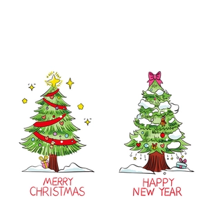 Stickers de fenêtre sapin de Noël avec boîtes cadeaux et texte Joyeux Noël