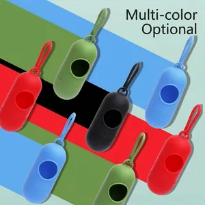 Dog Poop Bag Dispenser Portable PP Plastic Capsule Shape With Carabiner Hook For Outdoor Walking Pet Waste Holder