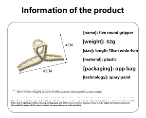 Detailed size specifications of the light green matte 10cm hair claw clip with spray finish