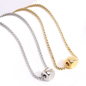 Minimalist 304 Stainless Steel Cube Pendant Necklace Polished Mirror Finish Box Chain Geometric Jewelry For Men Women