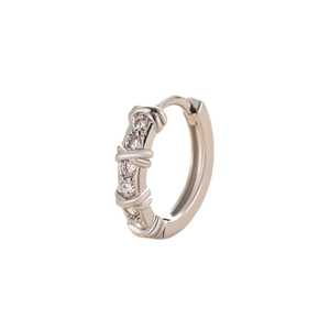 Eleganti orecchini a cerchio in argento con zircone e design a cerchio minimalista