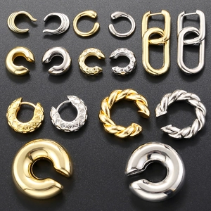 Detailed set of 18K gold and silver plated vintage twisted and textured ear cuffs