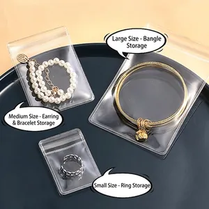 Sacs De Rangement Pour Bijoux En Plastique Transparent Anti Oxydation Pochette De Rangement Auto Scellante Pour Boucles Doreilles