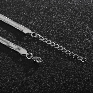 Detailed macro view of silver snake chain texture with lobster clasp and extender