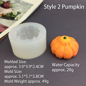 Pumpkin shape silicone mold for DIY mousse cake and soap with finished product showcase