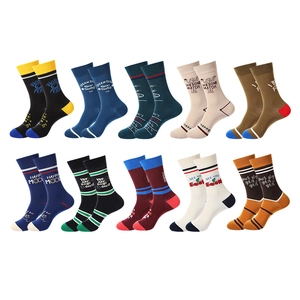 Chaussettes Mi-Mollet Tendance Mélange Coton Respirant Couleurs Contrastées Imprimé Lettres Streetwear Unisexe