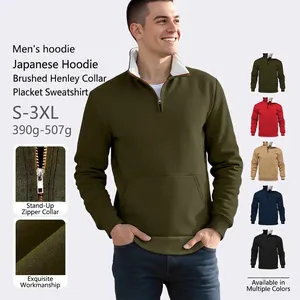 Tuta Da Uomo Felpa E Pantaloni Jogger Mezza Zip Pile Collo Alto Tasca A Canguro Street Casual Wear