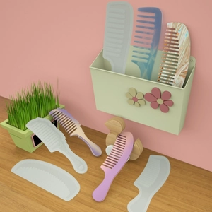 Epoxy resin silicone molds set for DIY wide and fine tooth combs with wall-mount storage box