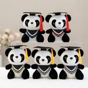 Cute Graduation Panda Plush Keychain Toy Doctor Panda Stuffed Animal With Graduation Cap And Tassel For Graduation Gift Souvenir