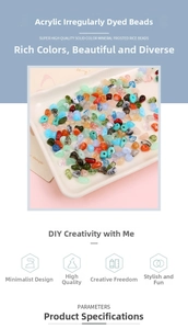 Macro shot of colorful irregular acrylic beads for DIY jewelry and phone chain making