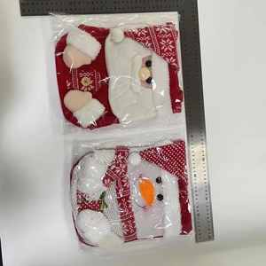 50cm Christmas felt gift bags featuring Santa and Snowman designs with ruler measurement