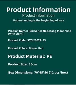 Detailed specifications for the 35cm PE artificial pine moon wreath with LED lights
