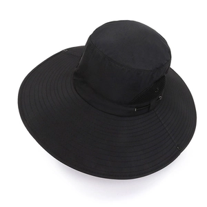Chapeau de soleil extérieur homme à large bord et maille respirante en tissu noir