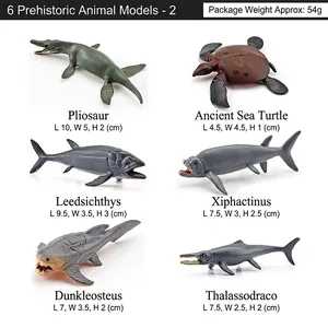 Miniature prehistoric sea creature figurines set featuring detailed marine animal models