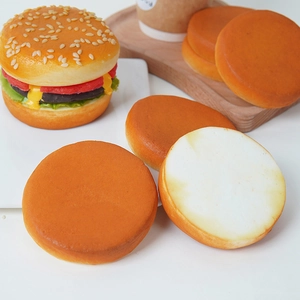 Realistic PU artificial burger set with slow-rebound buns and slices for DIY play