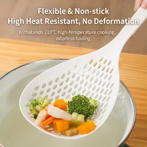 Large Kitchen Colander Scoop Long Handle Heat Resistant Noodle Dumpling Strainer Plastic Vegetable Draining Tool