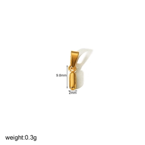 Detailed size specifications of the 18k gold plated mini bubble letter pendant