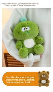 Detail of plush turtle and bear toys showing soft texture and embroidered eyes