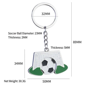 2024 football keychain pendant with soccer ball and goal charms for sport fans