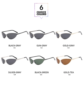 Cat eye metal sunglasses displayed in six stylish colors with modern vintage frames
