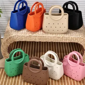 Mini Sac À Main De Plage En EVA Perforé Pour Femmes Avec Poignée Ronde Imperméable Accessoire De Mode Pour L'été