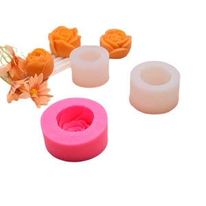 DIY rose silicone mold set for fondant and soap with realistic floral finished samples
