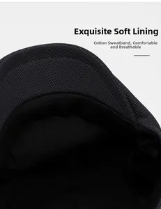 Detail of soft cotton sweatband and breathable lining inside the black ivy cap