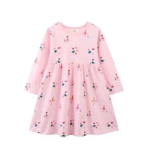 Mädchen Langarm Baumwollkleid Cartoon Fee Regenbogen Druck Süß Freizeit Herbst Frühling Kleidung Für Kleinkinder