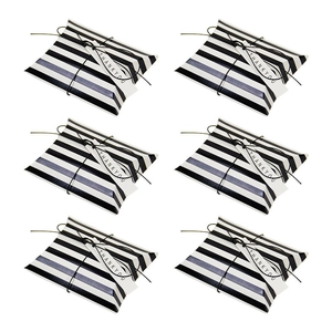 European style black and white striped pillow candy box set with thank you tags