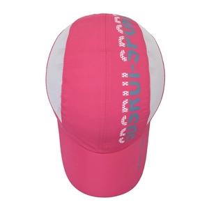 Quick-dry rose red and white mesh sports baseball cap with breathable side panels