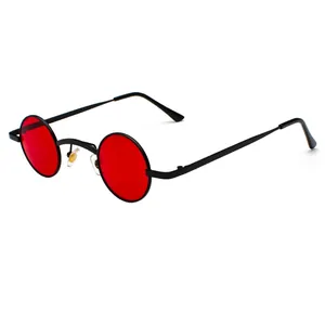 Retro Round Sunglasses Metal Frame Small Circle Steampunk Gothic Style Hip Hop Eyewear For Men Women Outdoor Travel