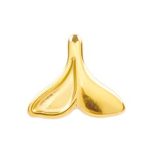 Polished 18k gold plated 304 stainless steel whale tail pendant for DIY necklace