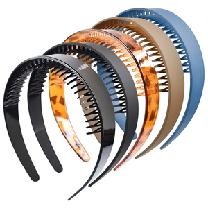 Wide Tooth Headband Anti-Slip Plastic Hair Hoop For Face Washing Makeup Solid Color Tortoise Shell Women Hair Accessories
