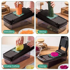 13-piece multifunctional vegetable slicer set with blades for slicing and dicing food