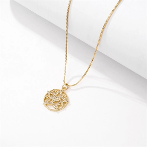 Gold MAMA star pendant necklace with colorful zircons and heart on box chain