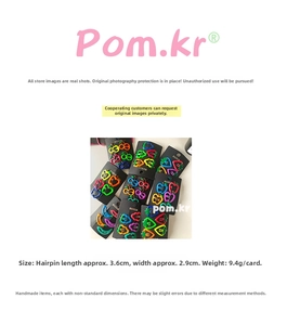 Detailed view showing dimensions of cute neon fruit hair clips with 3.6cm length and 2.9cm width
