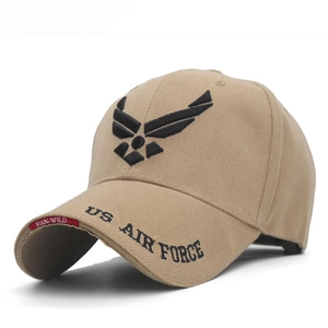 Berretto tattico kaki con ricamo US Air Force e etichetta laterale con logo sportivo