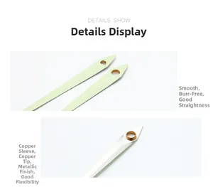 Detail show of mint green elastic flat drawstring with polished copper metal tips