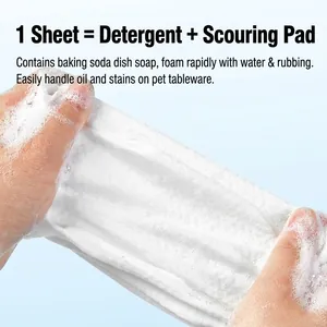 Disposable Bubble Dishwashing Wipes Non Woven Artificial Pearl Texture Self Foaming Cleaning Cloth For Pet Bowl Cat Dog