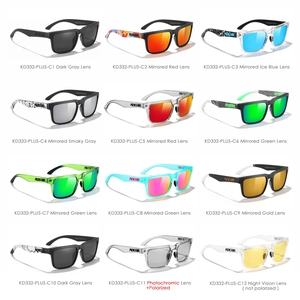 Classic square polarized outdoor sports sunglasses in twelve colorful frame variations