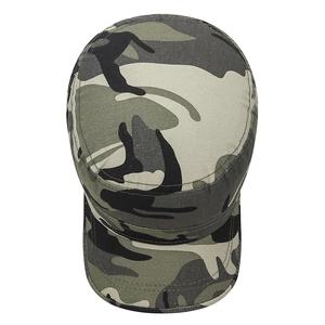 Cappello cadet mimetico verde militare in tela resistente con stile a corona piatta regolabile
