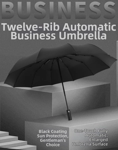 Macro detail of 12-rib reinforced frame and one-click automatic opening system on umbrella